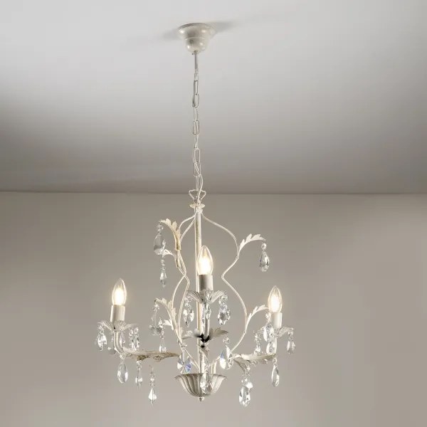 ONLI - Candelabru TERESA cu lanț, 3x E14, 6W, 230V, alb