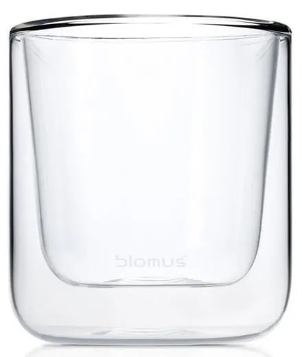 Set 2 pahare pentru cafea din sticlă dublă termorezistentă Blomus Nero, 200 ml