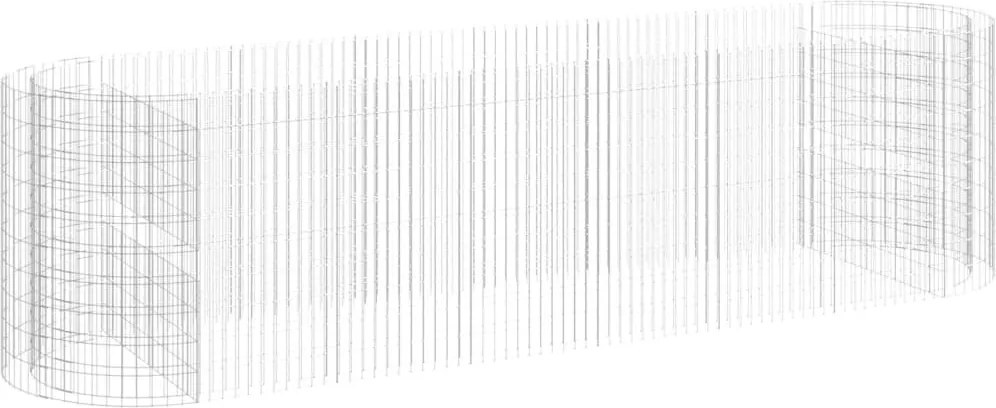 vidaXL Strat înălțat gabion, 400x100x100 cm, fier galvanizat