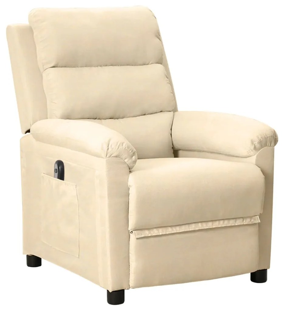 3098972 vidaXL Fotoliu rabatabil electric, crem, material textil