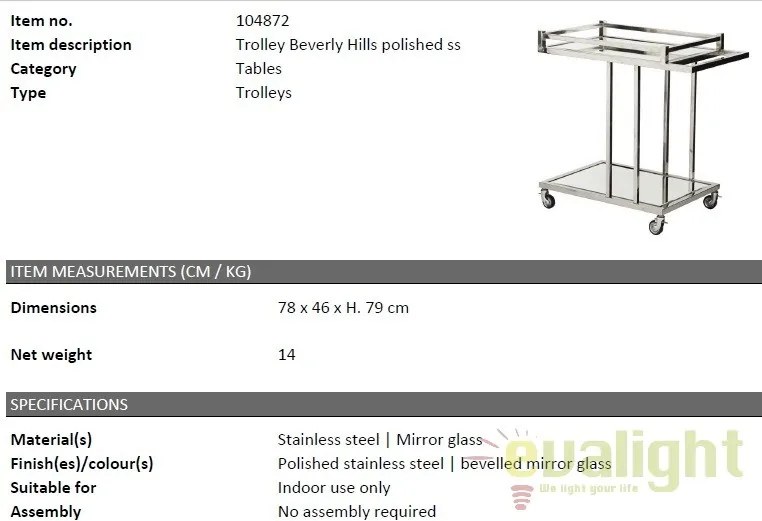 Gheridon/ Masuta laterala eleganta Beverly Hills argintiu 104872 HZ