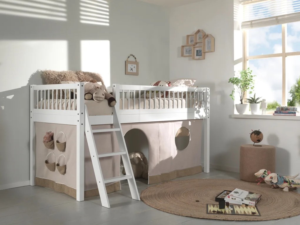 Set FORREST BEECH format dintr-un Pat copii de dormit (90 x 200 cm) și un set textil asortat.