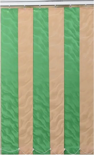 Jaluzele verticale BEATA 9604/9620 verde și crem – elegante, moderne, montaj pe tavan inclus