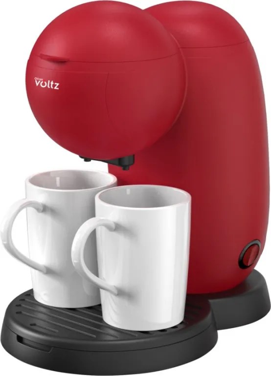 Cafetiera electrica Oliver Voltz OV51170G, 450 W, 300 ml, 2 cesti din ceramica, Rosu