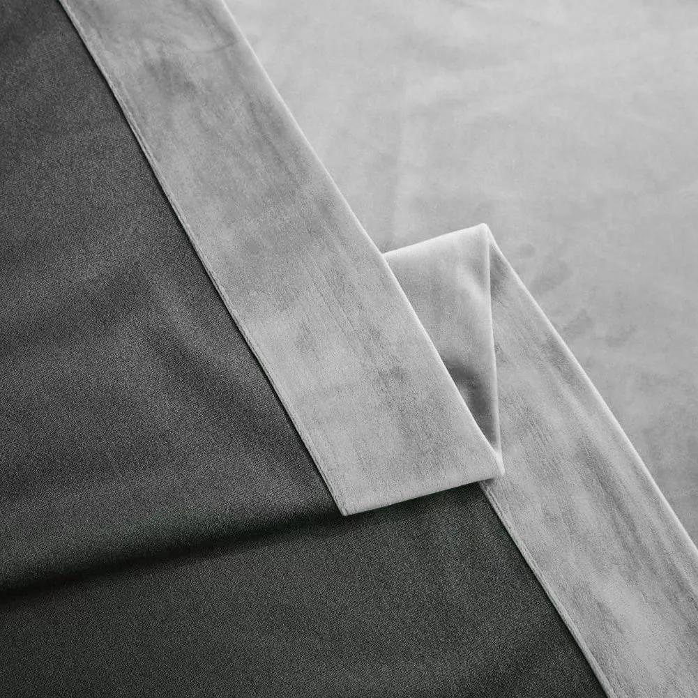 Set draperie din catifea blackout cu inele, Madison, densitate 700 g/ml, Bright White, 2 buc