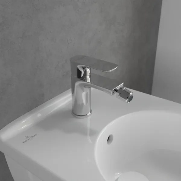 Villeroy & Boch TVB10420111061 - Baterie bideu O.NOVO cu ventil pop-up, finisaj crom lucios