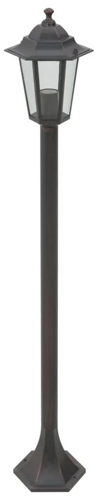 Stalp iluminare gradina, 6 buc., bronz, 110 cm, aluminiu, E27 6, Bronz, 1