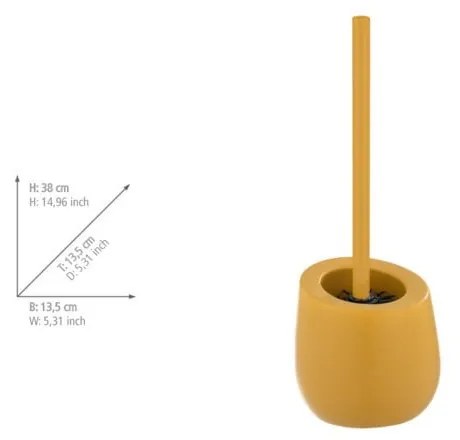 Perie de WC galbenă din ceramică Badi – Wenko