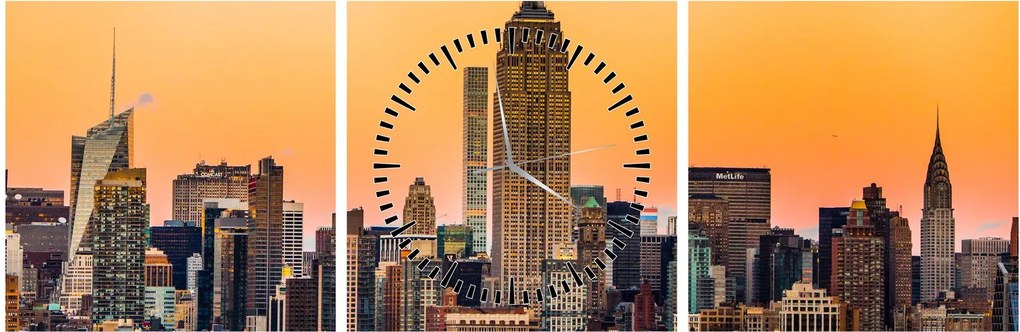Tablou cu New York (cu ceas) (90x30 cm)
