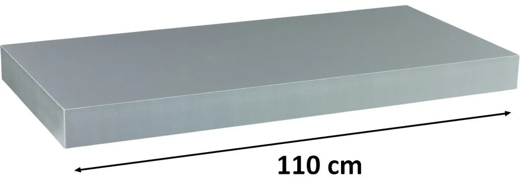 Raft de perete Stilist Volato, 110 cm, argintiu