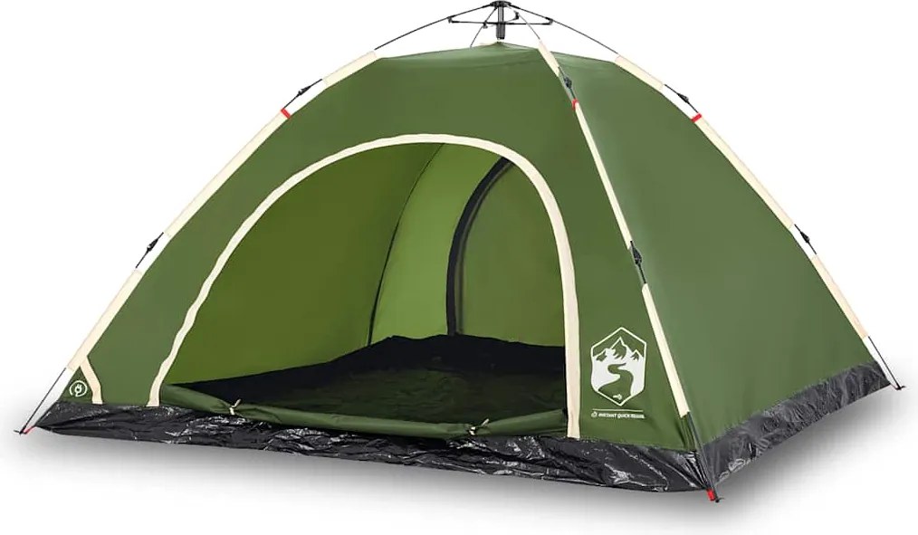 vidaXL Cort de camping pentru 5 persoane, eliberare rapidă, verde