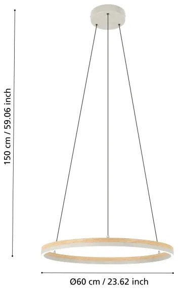 Lustră LED dimabilă pe cablu Eglo 39896 CADINARO LED/36W/230V 3000K