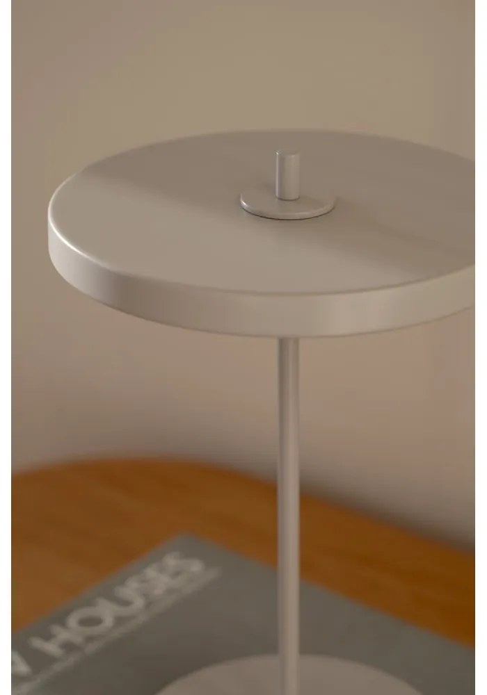 Veioză gri deschis LED din metal cu abajur din metal (înălțime 31 cm) Asteria Move – UMAGE