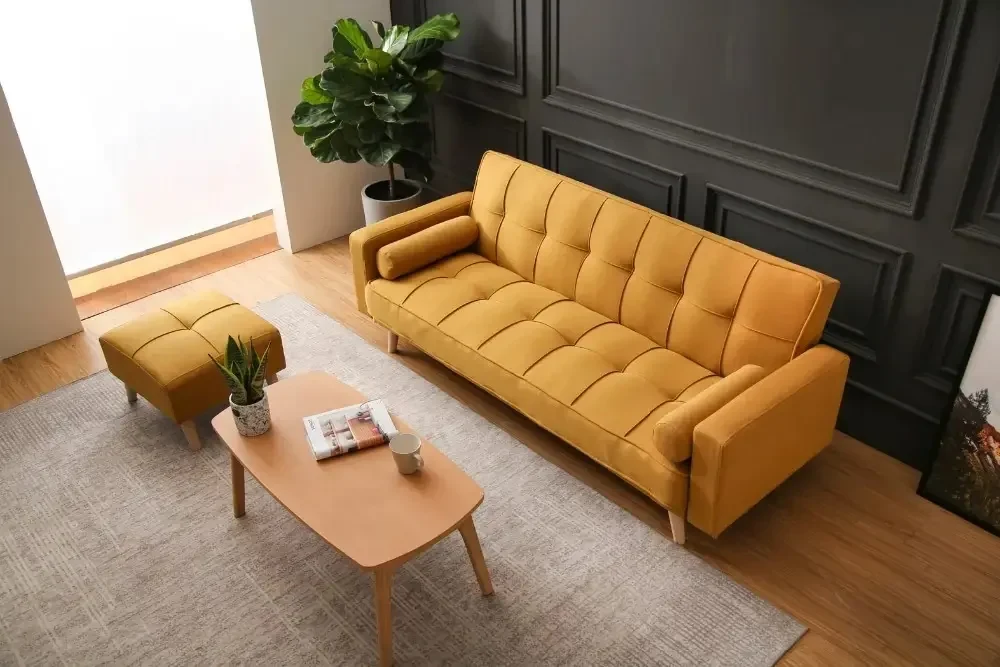 Canapea extensibila gri masliniu NESTOR VELVET