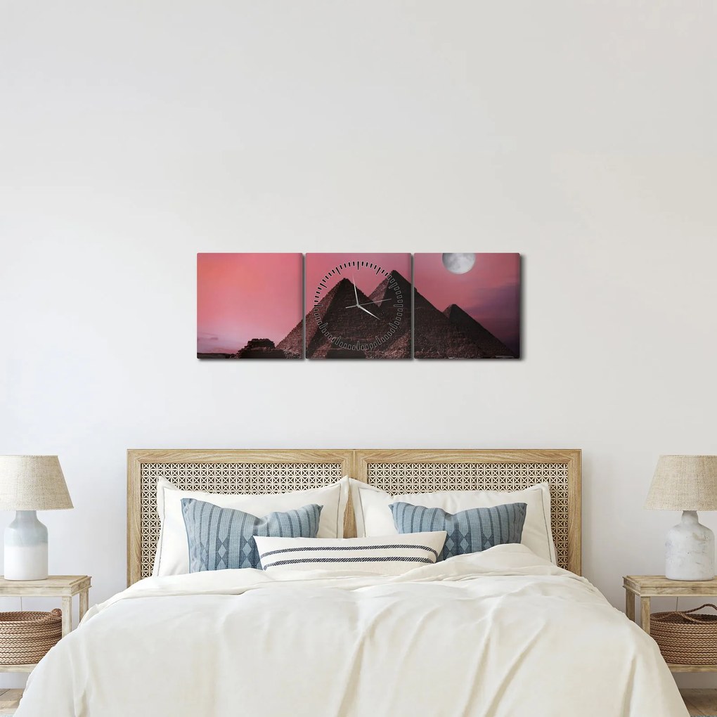 Tablou - Piramidă, Giza, Egipt (cu ceas) (90x30 cm)