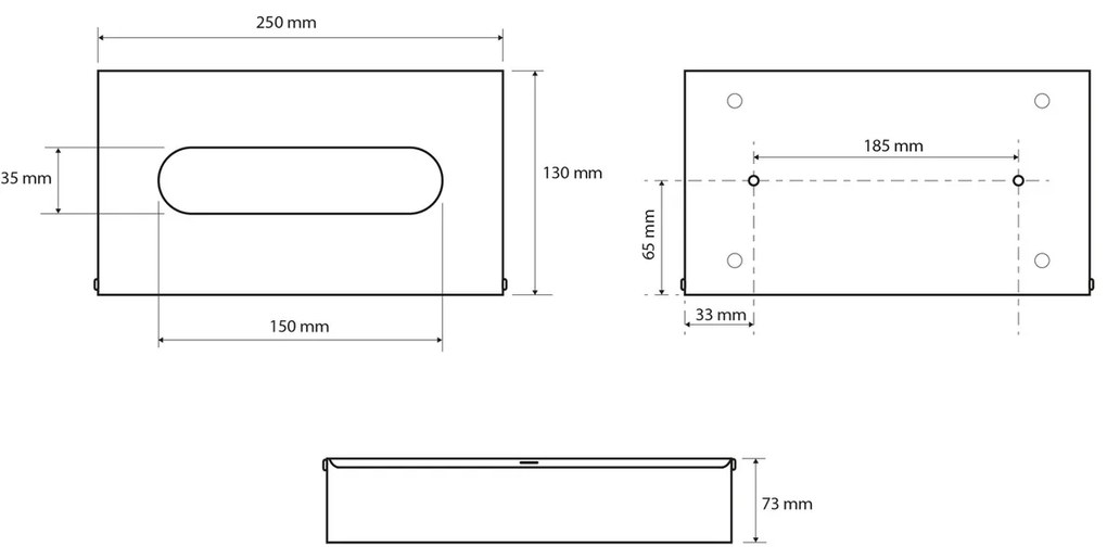 Distribuitor de șervețele SAPHO XP009B round 25 x 13 x 7,3 cm, negru