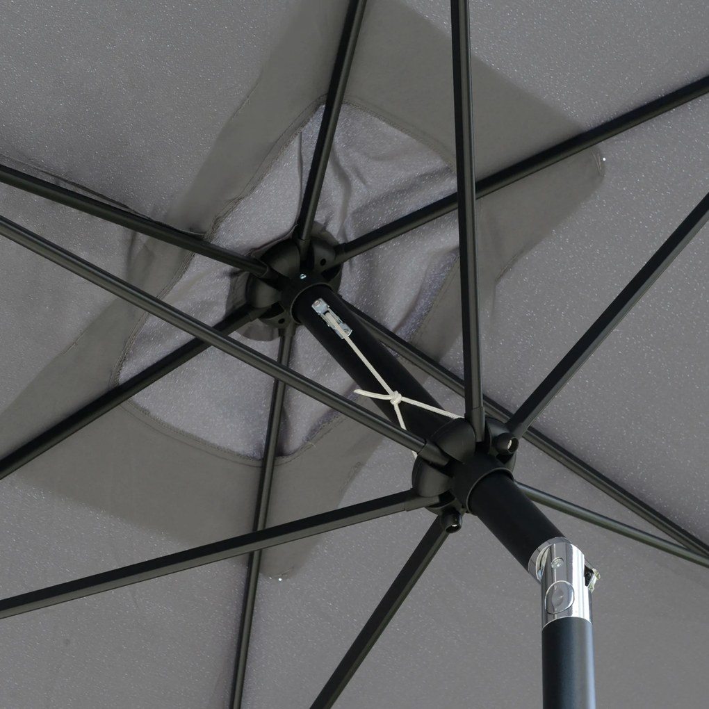 Umbrela de Gradina Dreptunghiulara Outsunny UV 50+, 200x300cm, Gri Inchis | Aosom RO