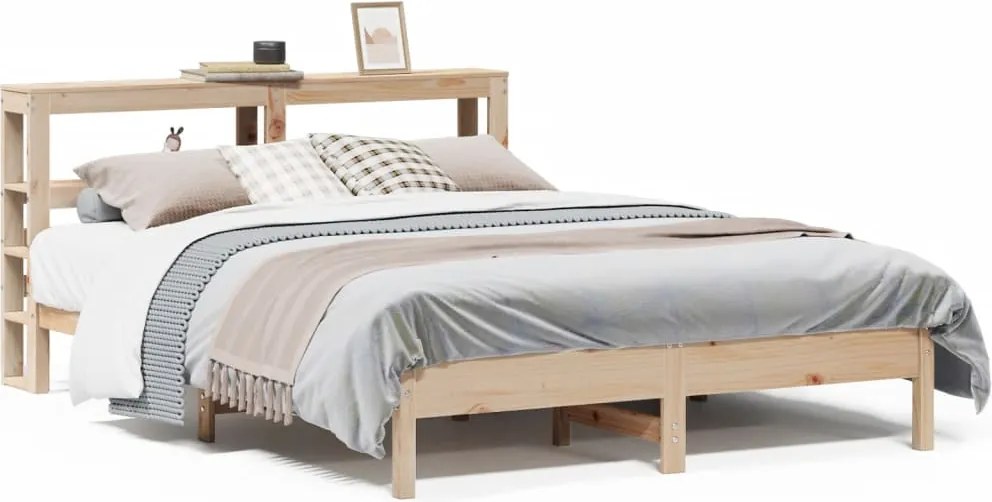 vidaXL Cadru de pat fără saltea, 140x200 cm, lemn masiv pin