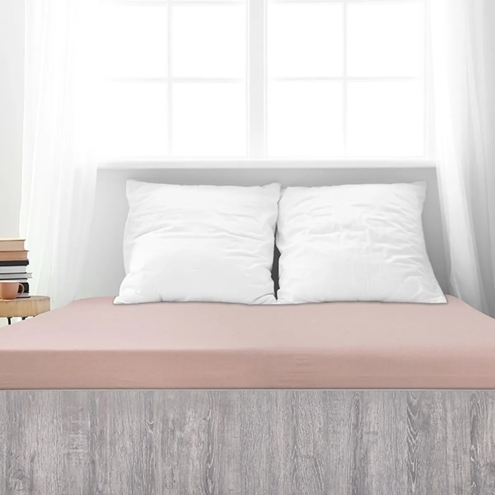 Cearșaf de pat 4Home din frotir Ideal roz pal,90 x 200 cm, 90 x 200 cm
