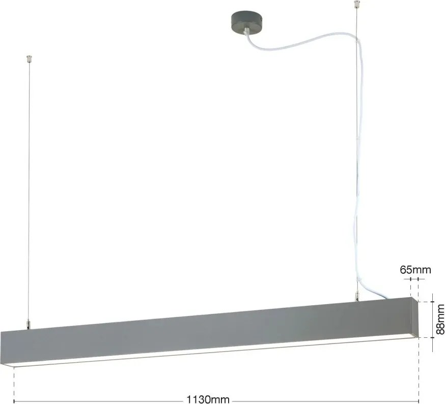 Lustra liniara aplicata/ suspendata LED CCT PALKKI 113cm, argintiu