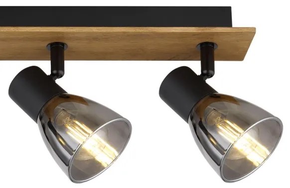 Spot CLAUDE 4xE14/40W/230V negru/lemn Globo 54307-4W
