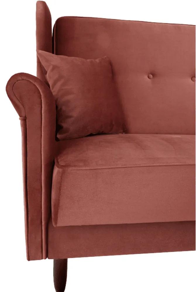 Canapea extensibila Columbus 215 cm material textil roz invechit