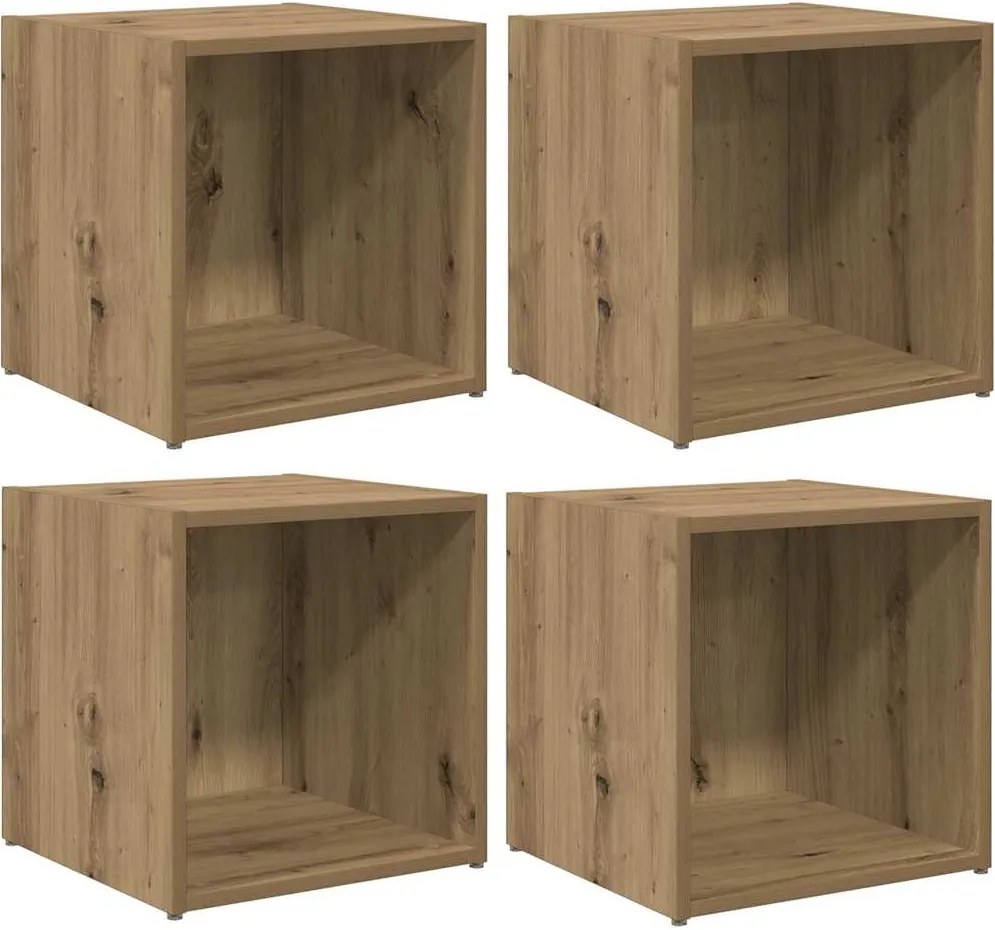 vidaXL Set comodă TV 4 pcs Stejar Artizanal 37 x 35 x 37,5 cm