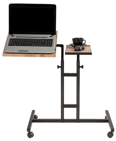 Măsuță ajustabilă GLEN 87x67 cm maro/neagră