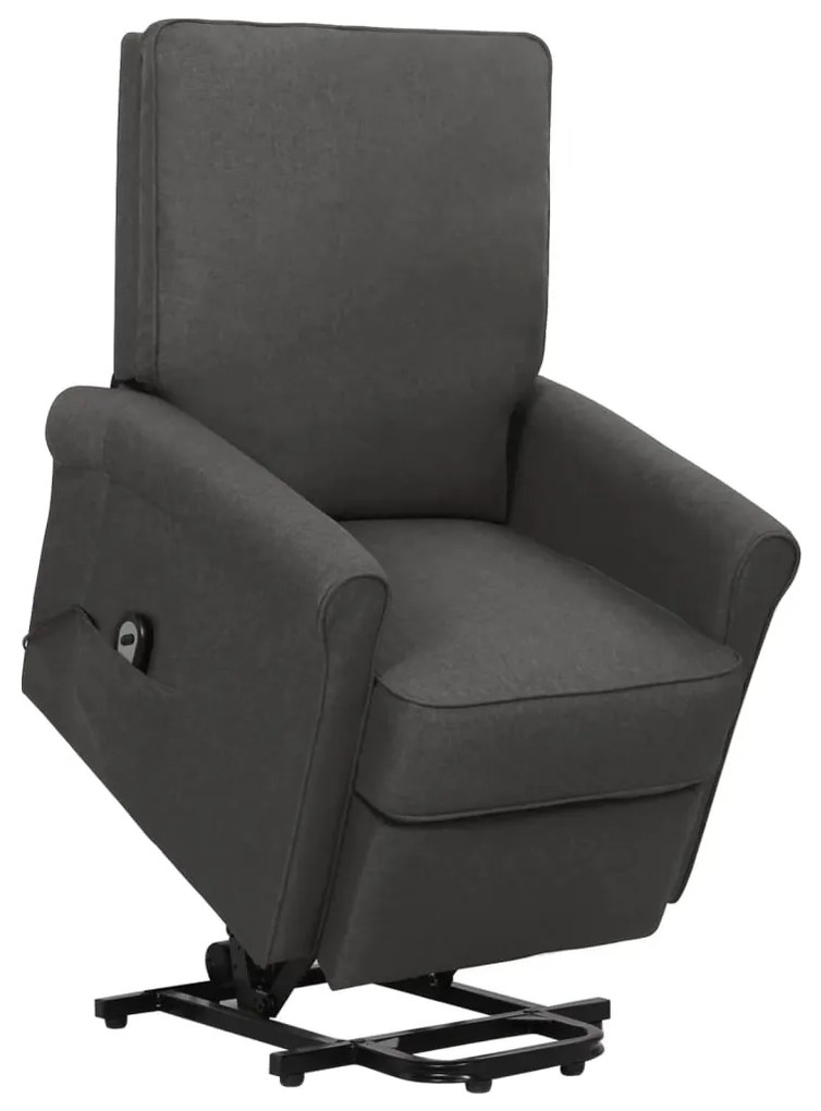 329720 vidaXL Fotoliu cu ridicare, gri închis, textil