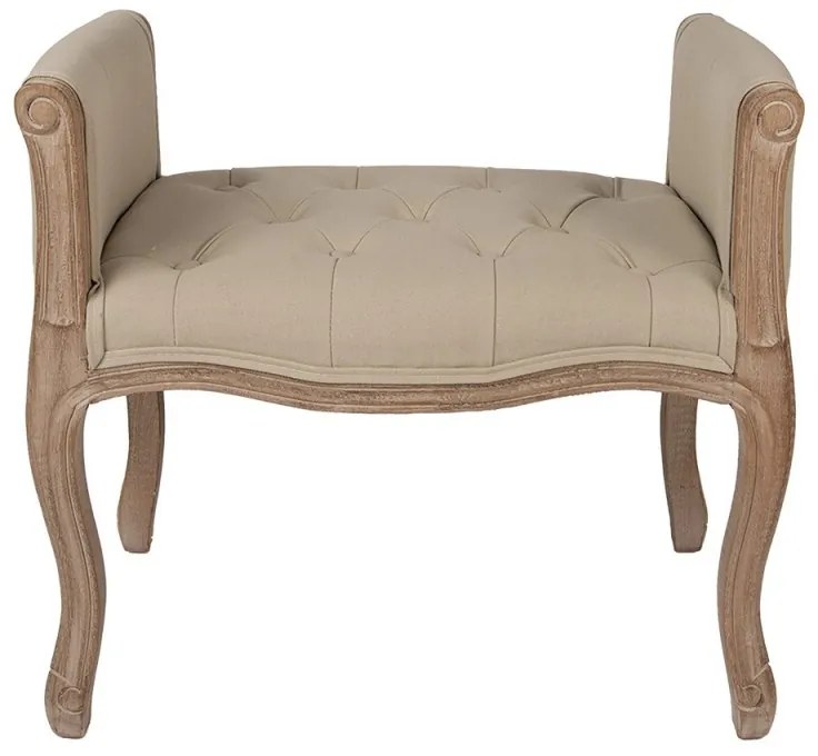Bancheta shabby chic cu brate laterale, bej, stofa
