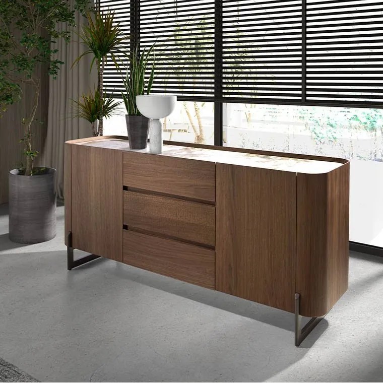 Comoda deosebita design LUX Walnut-Marble
