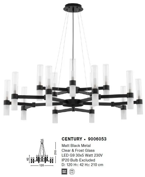 Lustra XL suspendata design modern CENTURY D120cm