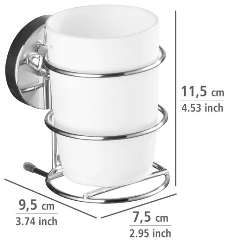 WENKO 20880100 - Pahar VACUUM-LOC MILAZZO 7,5x11,5 cm, lucios, crom/alb