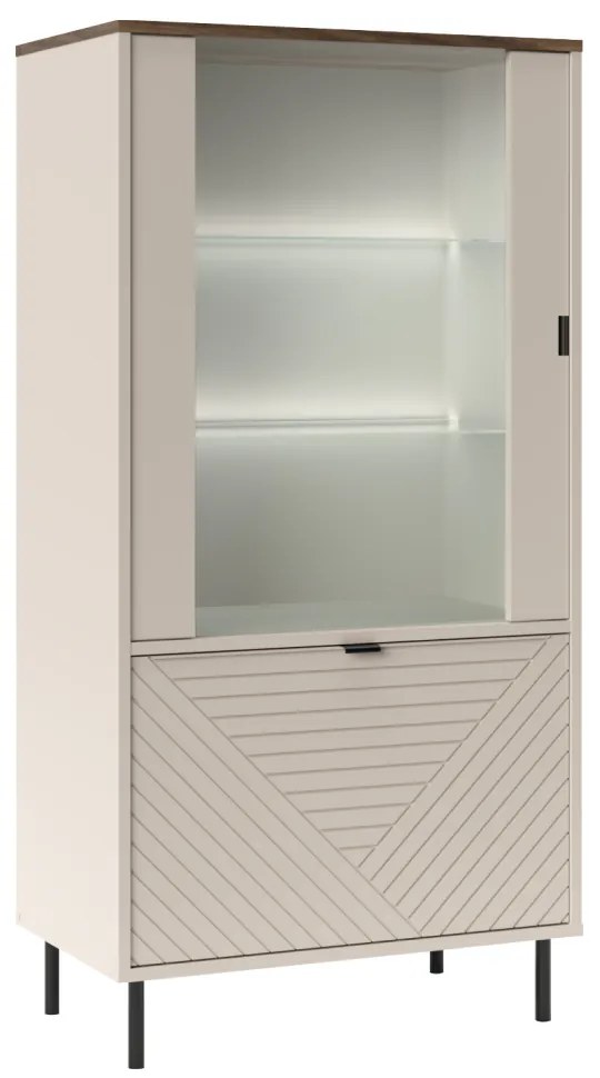 Dulap EYCO 1D1W, cașmir/stejar castello