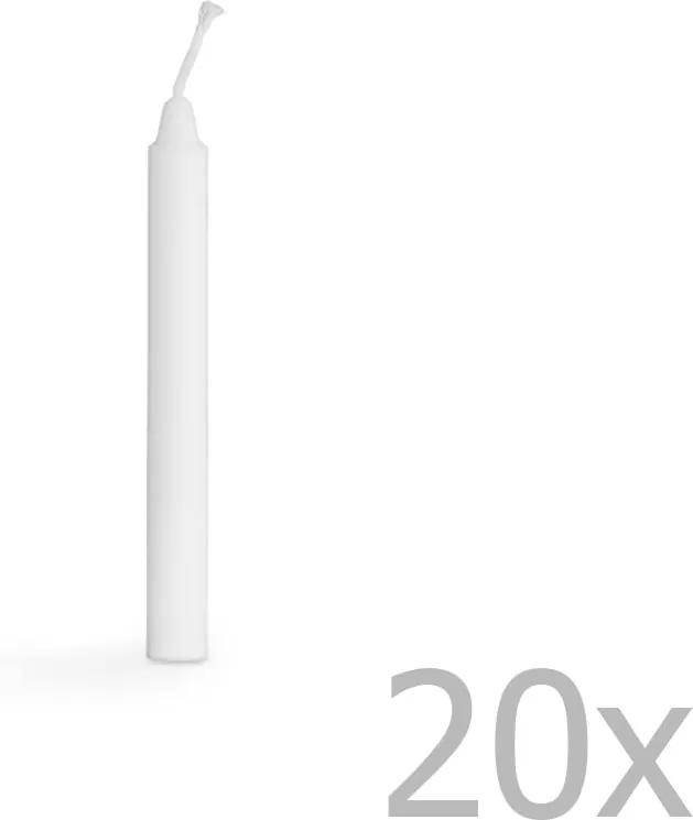 Set 20 lumânări de Crăciun pentru pom Kähler Design Christmas Tree Candles, alb