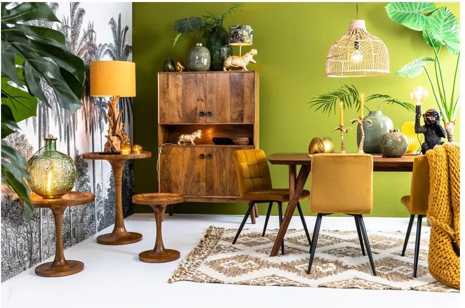 Masă de dining maro cu blat din lemn de acacia 100x200 cm Quenza – Light &amp; Living