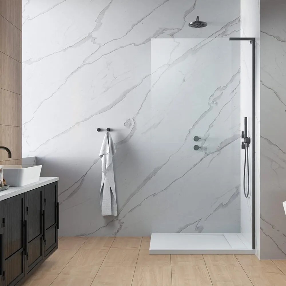 Paravan de dus tip Walk-in Radaway Modo SL II GunMetal periat-transparent 110 cm sticla securizata 8 mm dreapta