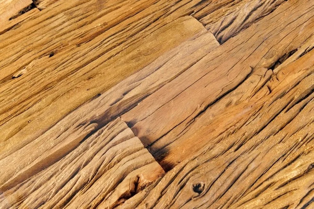 Masuta de cafea, Lemn de Tec, Sticla, Otel Crom, MODERN BAROCK BARRACUDA 100cm