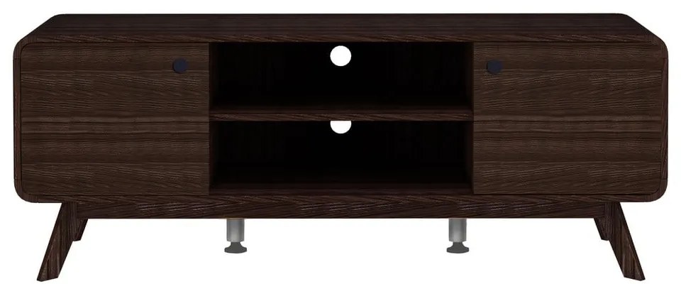 Comodă TV maro cu aspect de lemn de nuc 140x53 cm Caitlin – Støraa