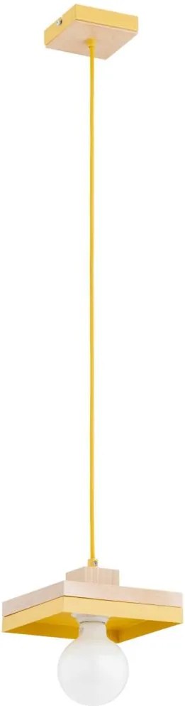 Pendul MIKO pe cablu 1xE27/15W/230V galben/bej