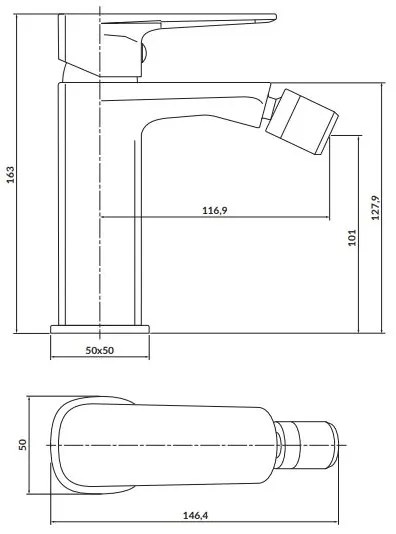 Baterie de bideu Cersanit S951-379 LARGA negru