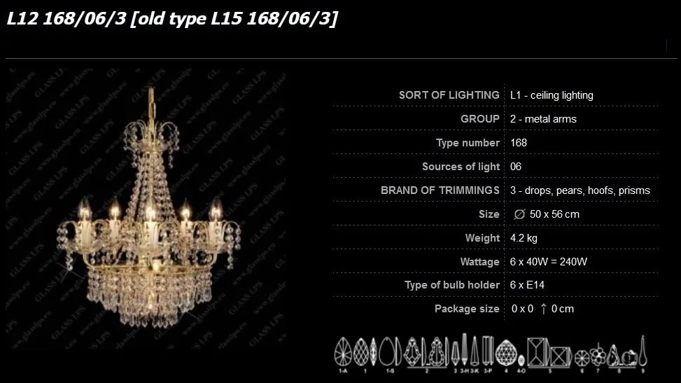 Lustra 6 brate cristal Bohemia L12 168/06/3
