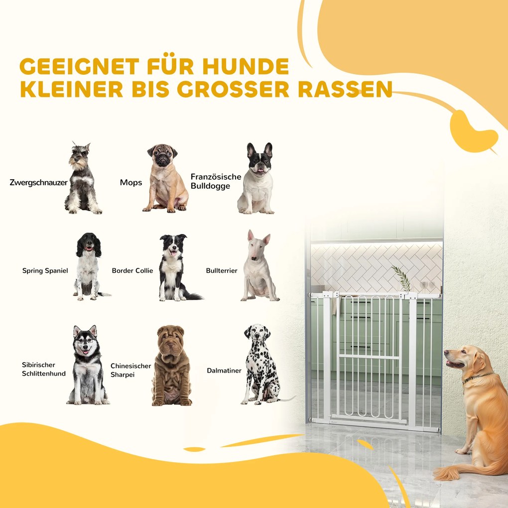 PawHut Grilaj de protecție pentru ușă pentru câini, 76-104 cm grilaj fără găurire, grilaj pentru scări | Aosom Romania