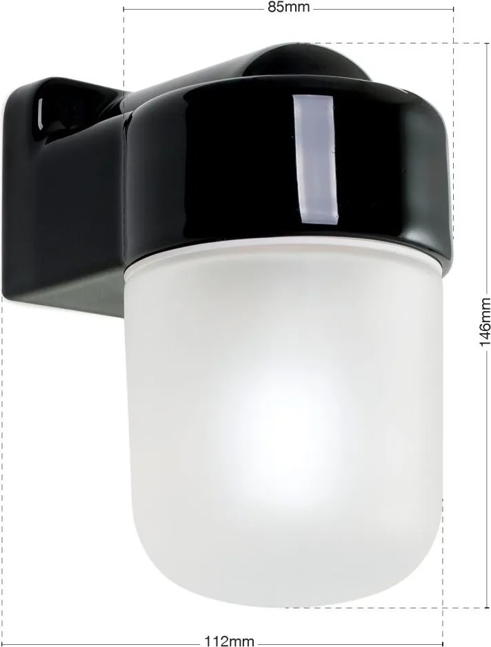 Aplica de perete design minimalist din ceramica neagra OSTIA