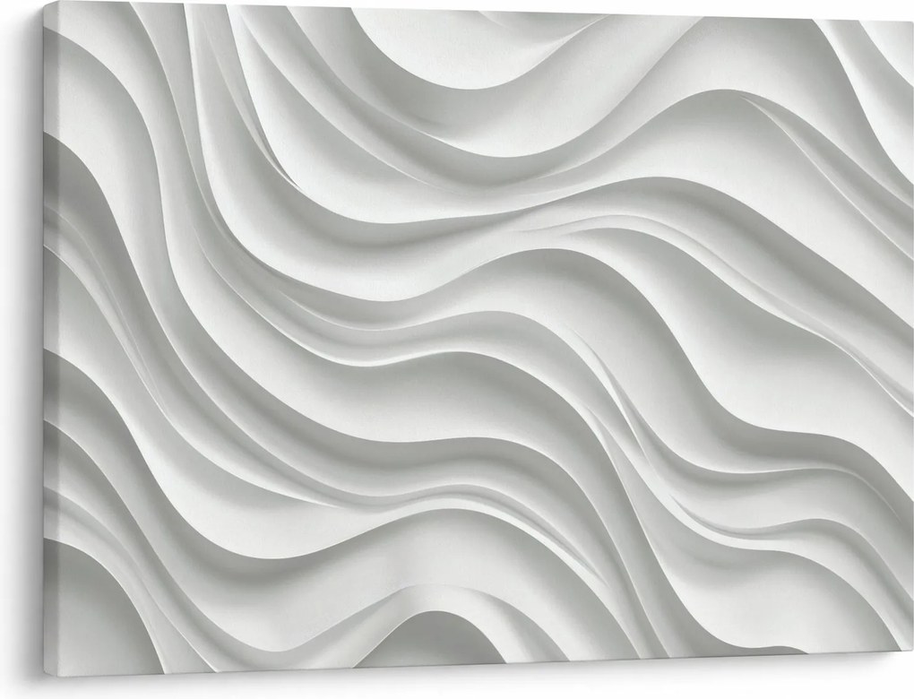Tablou - Valuri Albe 3D (70x50 cm)