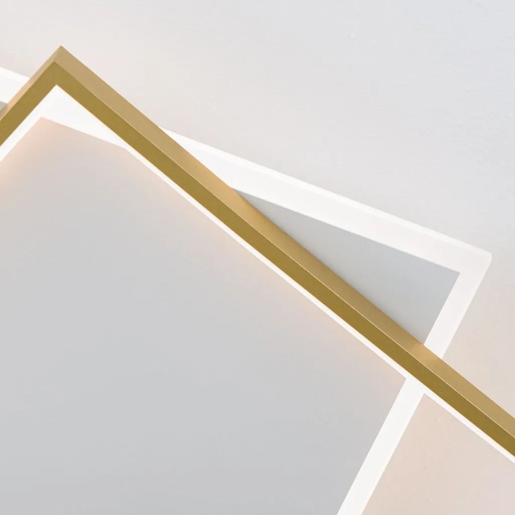 Plafoniera LED design slim EMANUEL auriu/alb