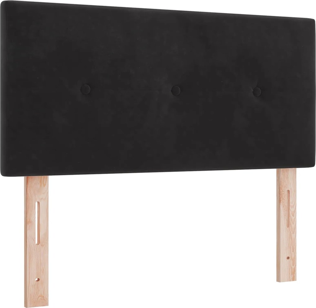 vidaXL Tăblie LED cu benzi LED Manual Negru 90 cm Catifea