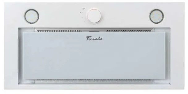 Hota Incorporabila Tornado Modul Glass 750 (60), 1 motor, latime 60 cm, 3 viteze, absorbtie 750 m3/ora, Alb