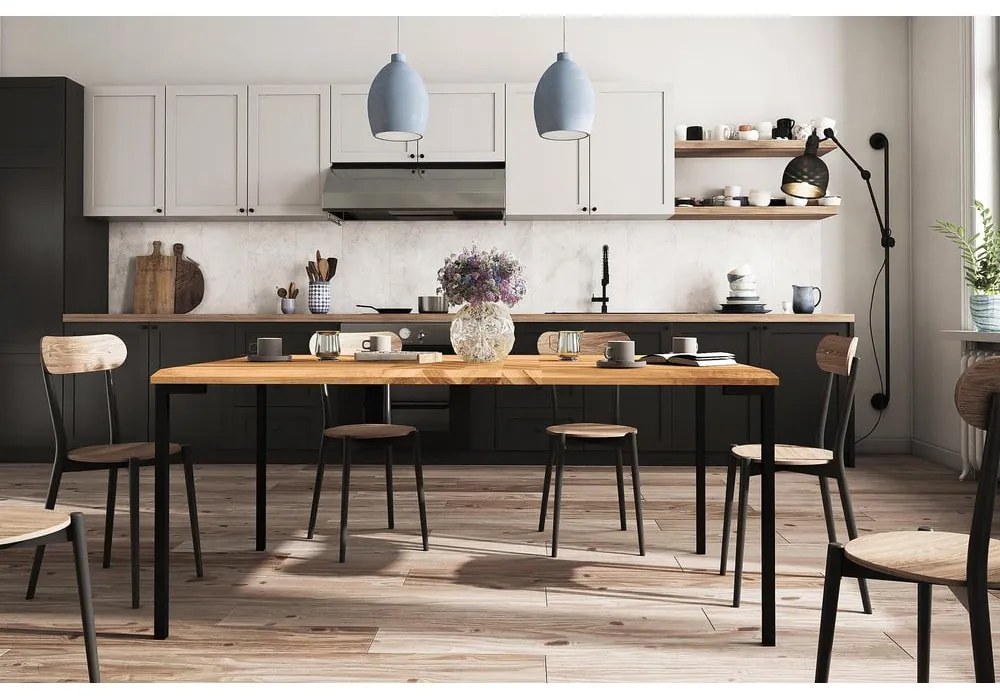 Masă dining din lemn de stejar 90x160 cm Abies – The Beds
