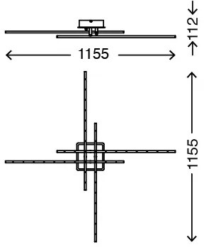 Briloner 3254-042 - LED Plafonieră dimmabilă TEMPALTE 4xLED/11W/230V
